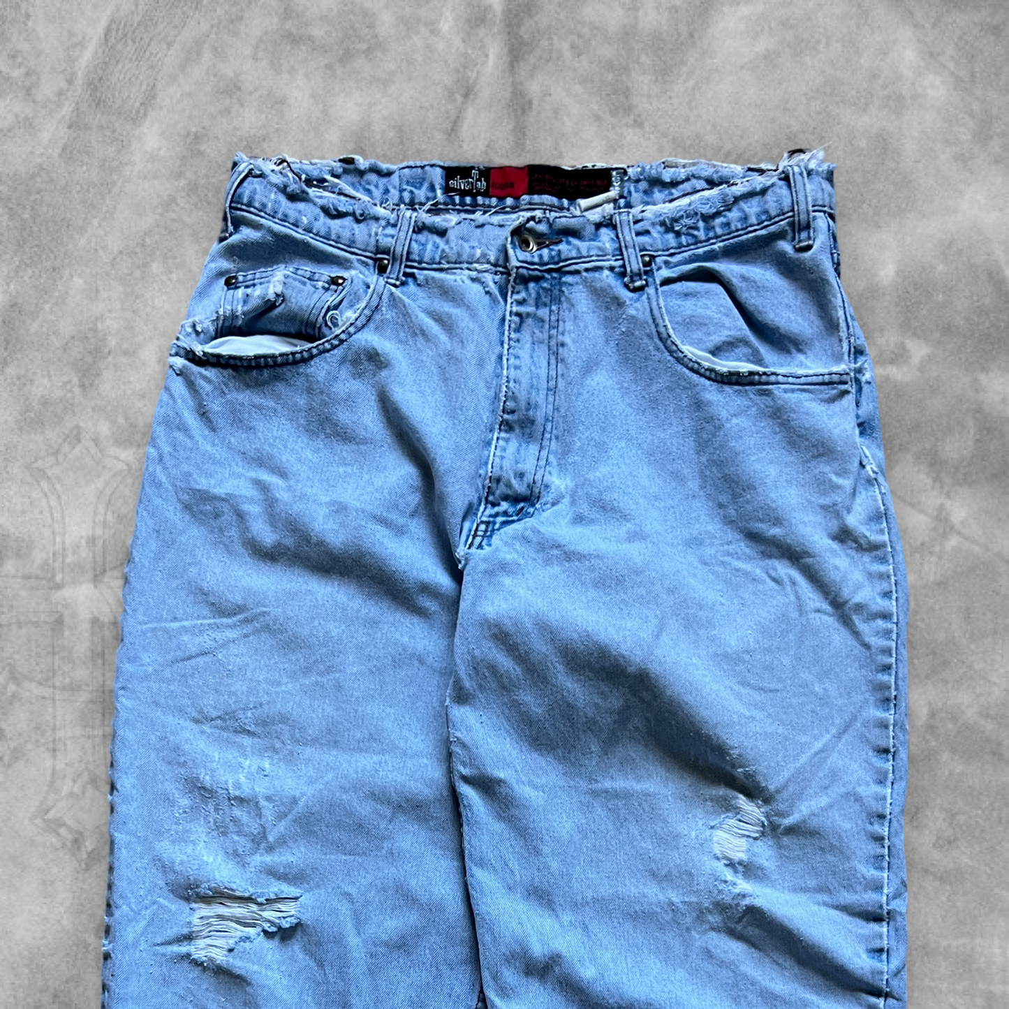Faded Distressed Revealing Denim Levi Silver Tab Jeans 1991 (34x31)