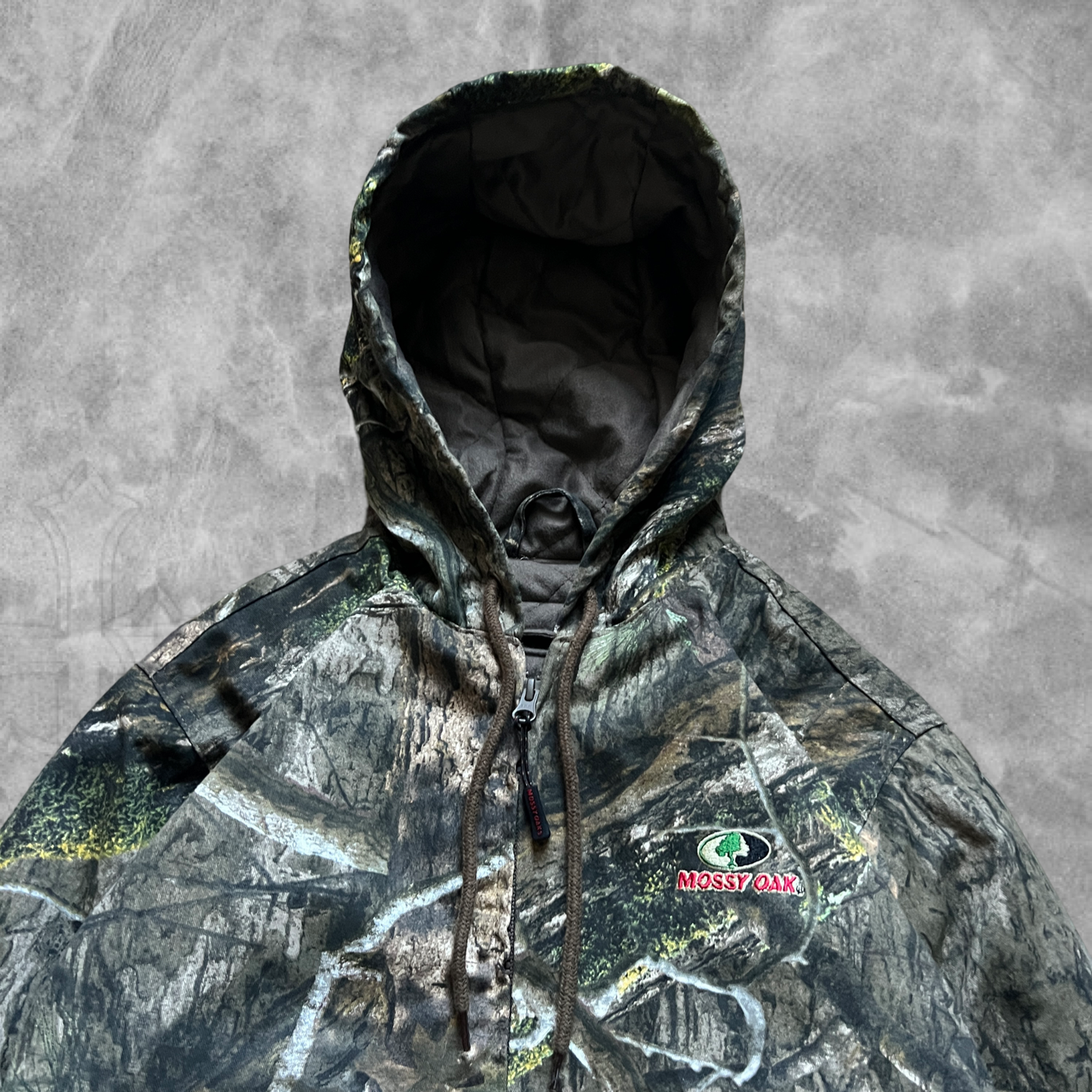 Camo Mossy Oak Hooded Jacket 1990s (M)