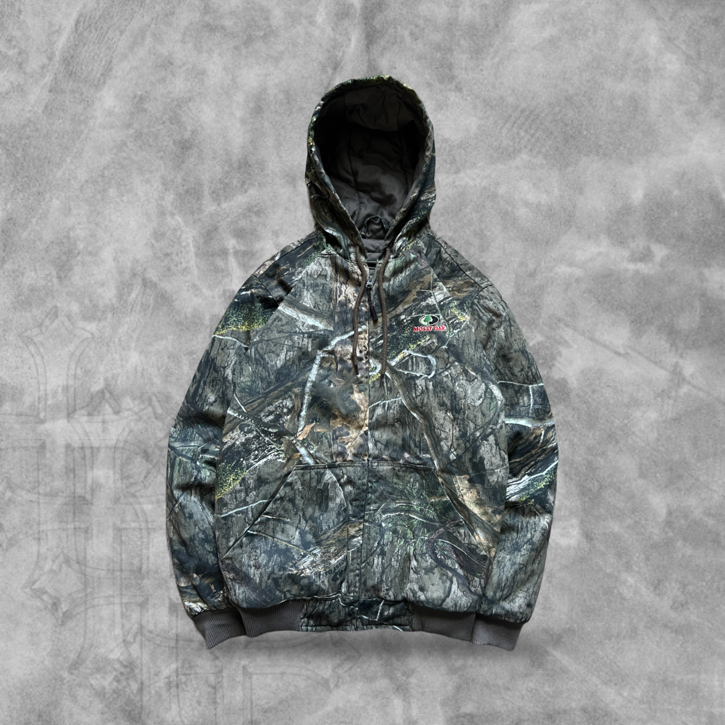 Camo Mossy Oak Hooded Jacket 1990s (M)