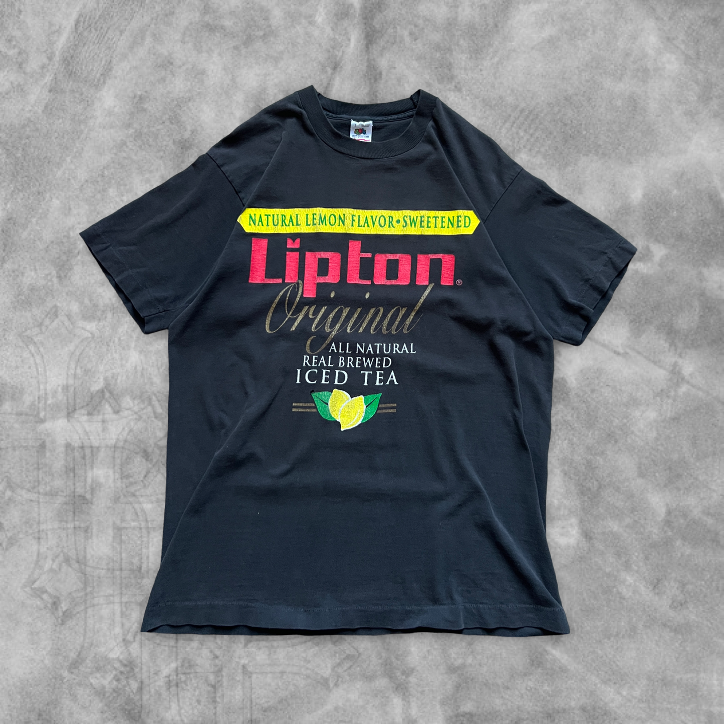 Faded Black Lipton Original Tea Shirt 1990s (L)