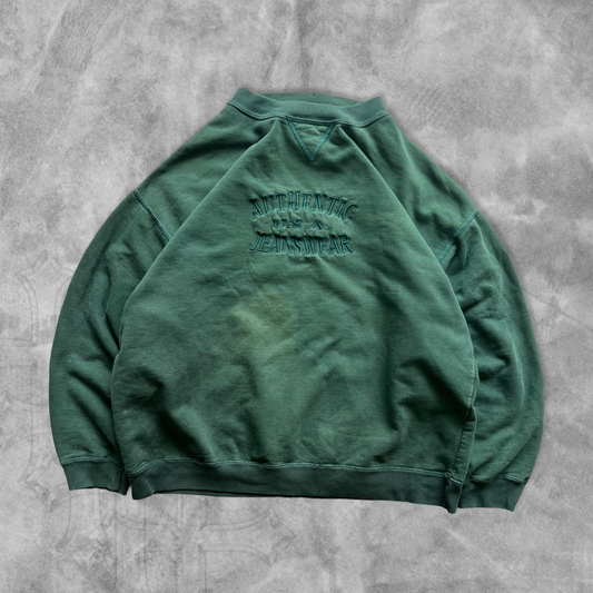 Faded Forrest Green Authentic Jeanswear Sweatshirt 1990s (M)