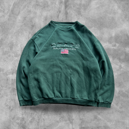 Forrest Green Polo Ralph Lauren Chaps Sweatshirt 1990s (L)