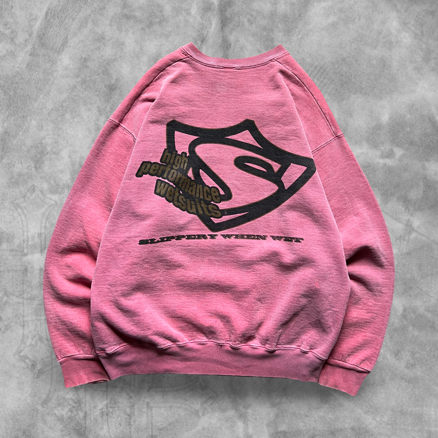 Faded Pink Slippery Wet Suits Sweatshirt 1990s (L)