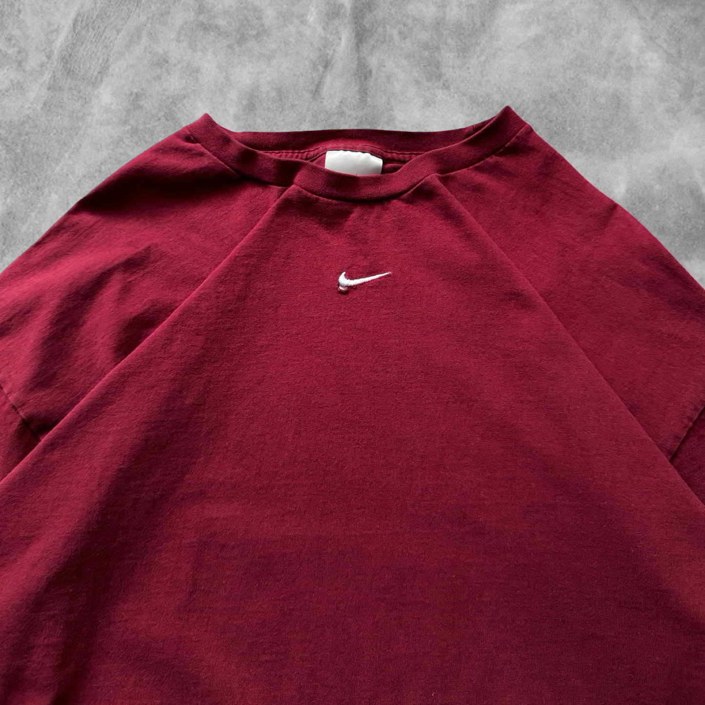 Maroon Nike Center Swoosh Long Sleeve Shirt 1990s (XXL)