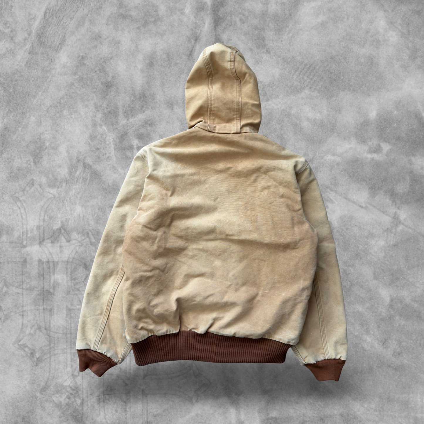 Faded Tan Carhartt Hooded Jacket 1990s (S)