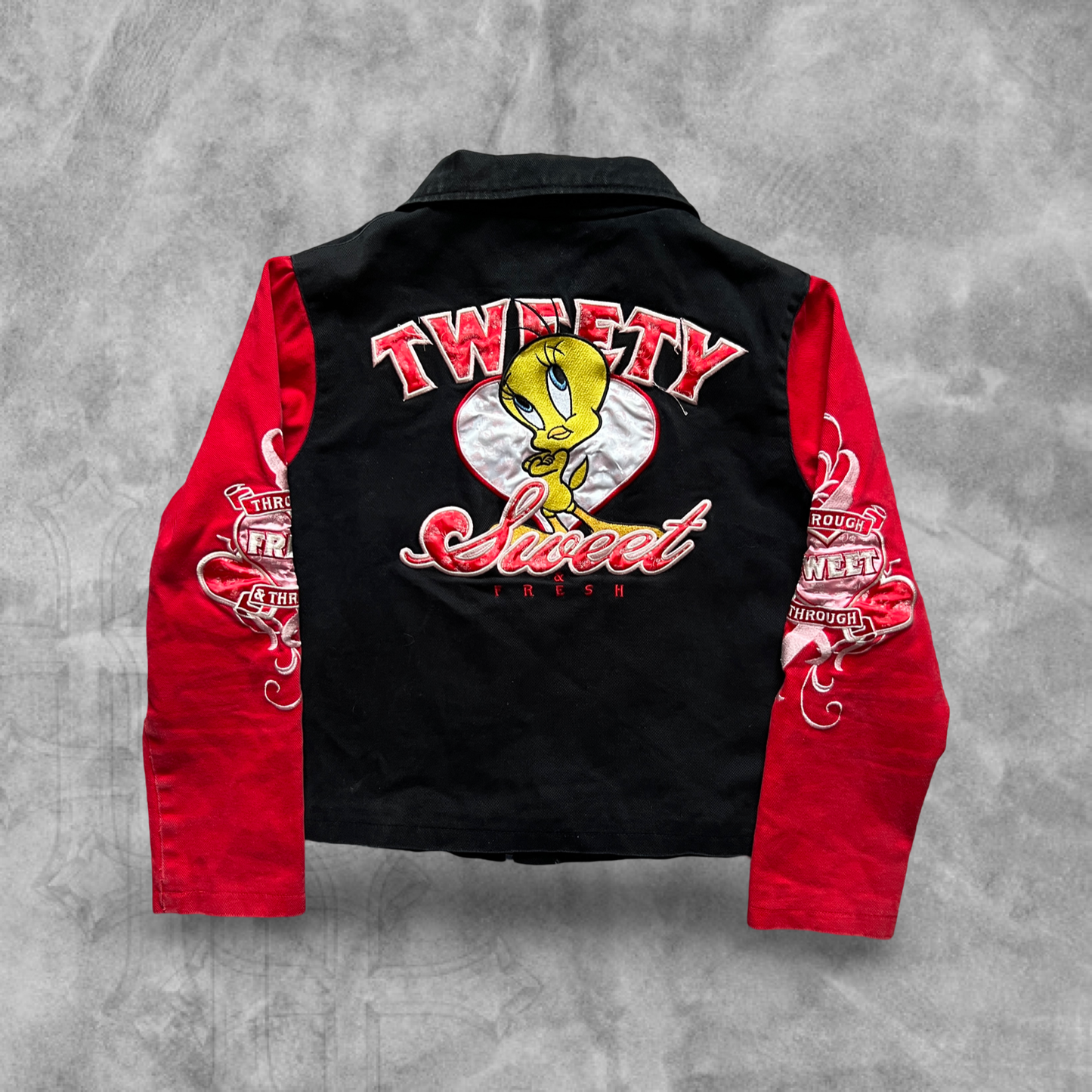 Black Tweety Bird Fresh & Sweet Nascar Jacket 2000s (S)