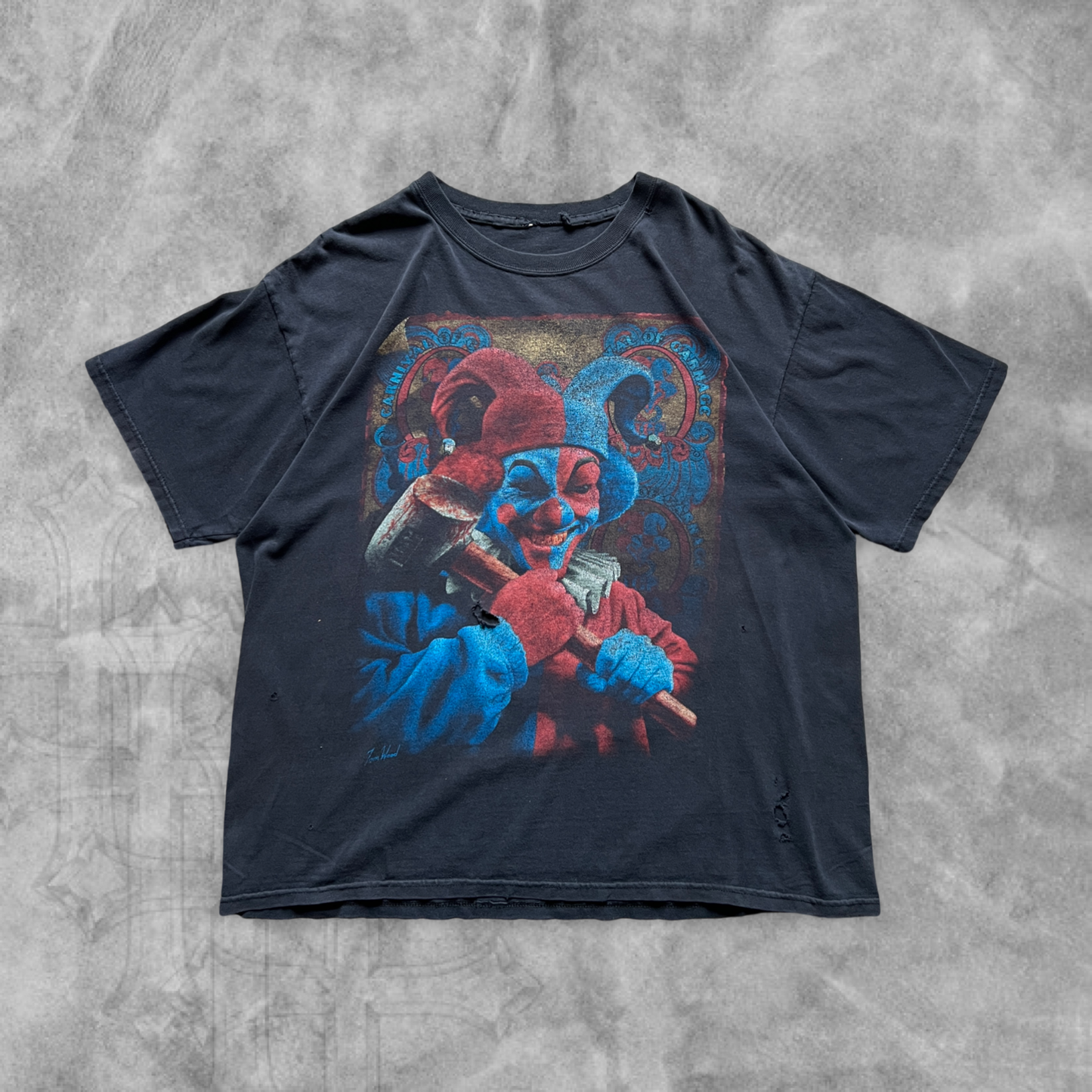 Faded Distressed Black Insane Clown Posse Shirt 1990s (XL)