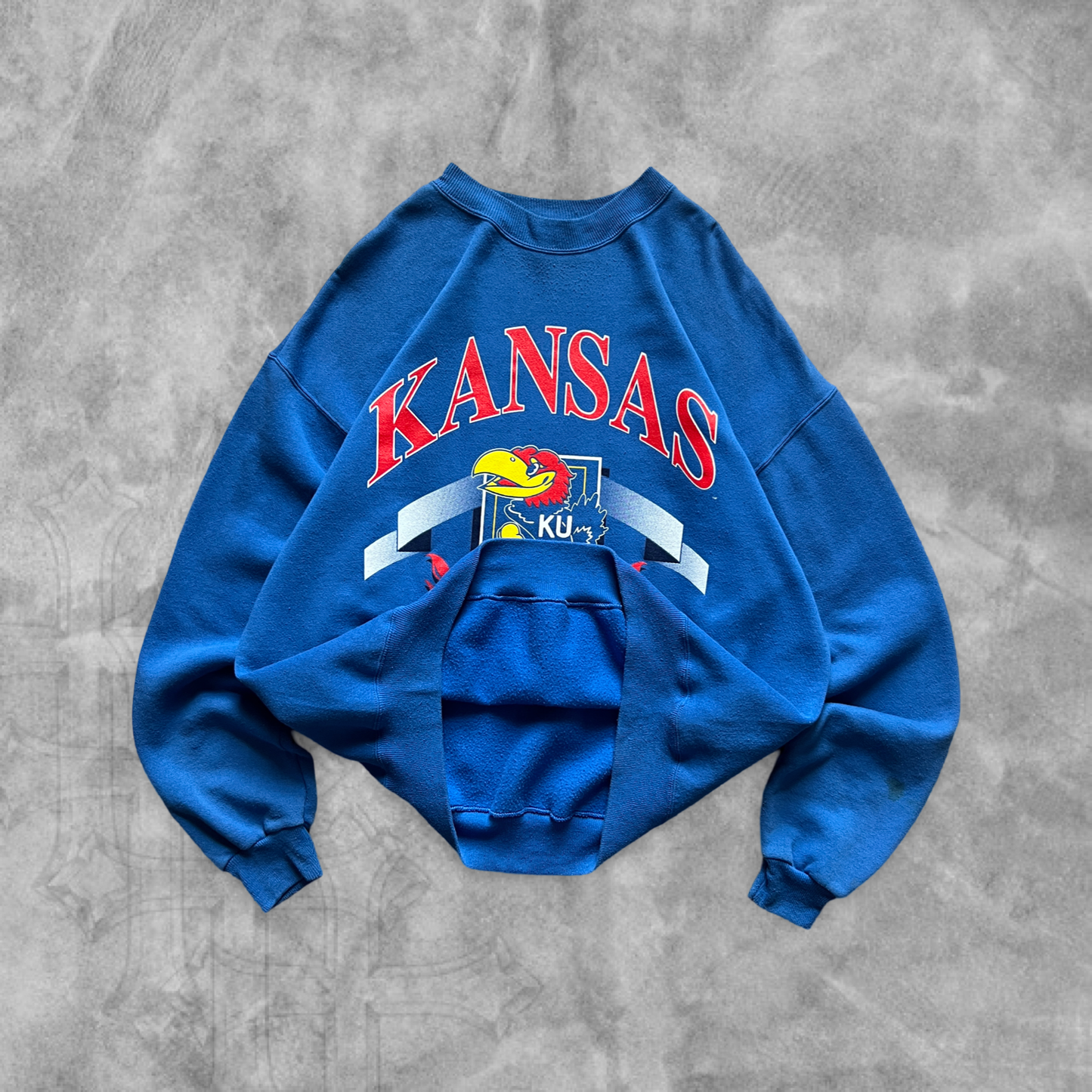 Blue Kansas Jayhawks Sweatshirt 1990s (XL)
