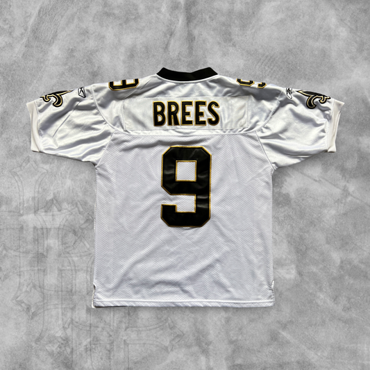 White New Orleans Saints Drew Brees Captain Jersey 2009 (L)