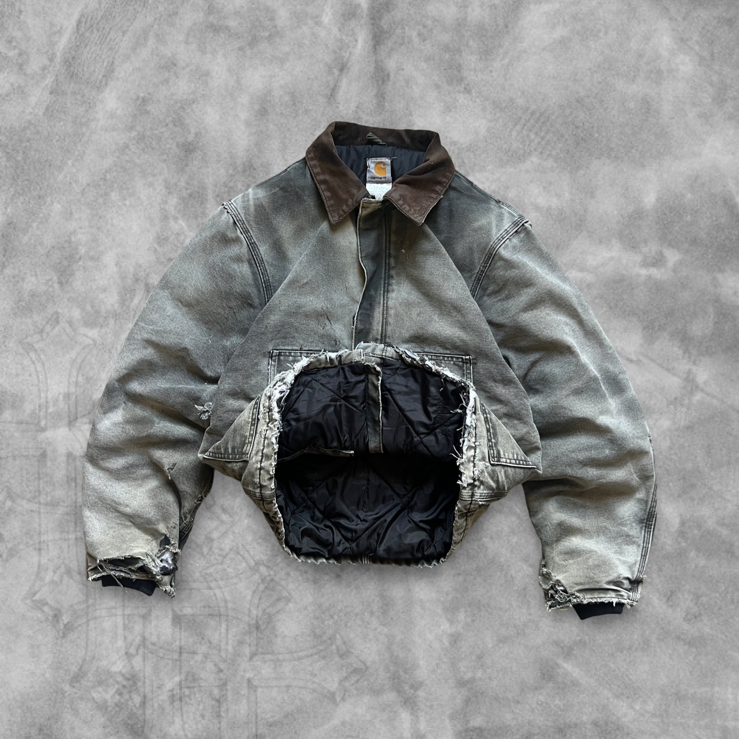 Faded Distressed Black Carhartt Work Jacket 2000s (M)