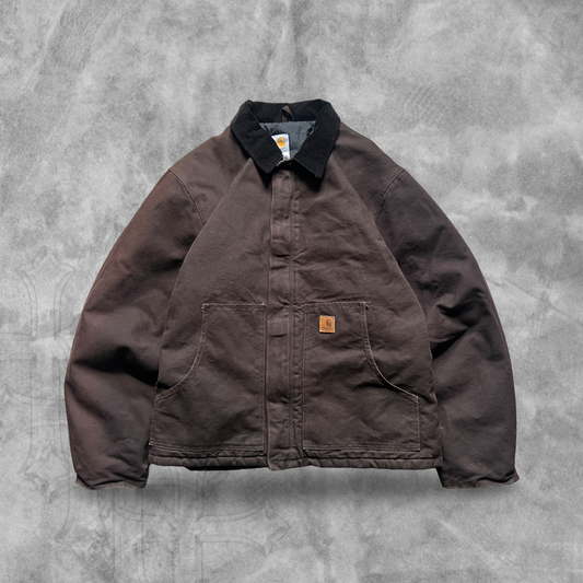 Chocolate Brown Carhartt Work Jacket 2000s (XL)
