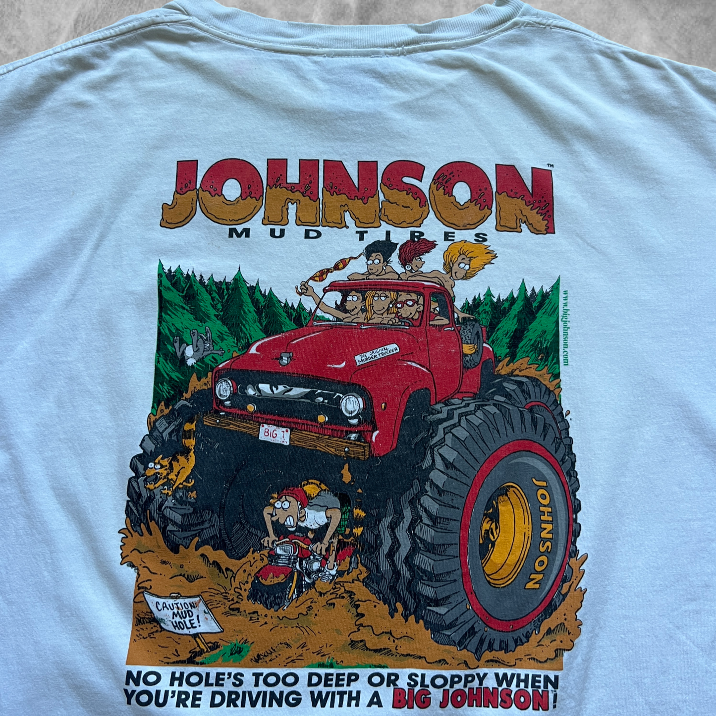 White “Get Sloppy” Big Johnson Shirt 1998 (L)