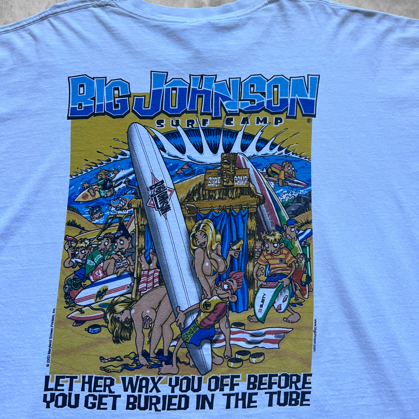White Big Johnson Surf Camp Shirt 2003 (XL)
