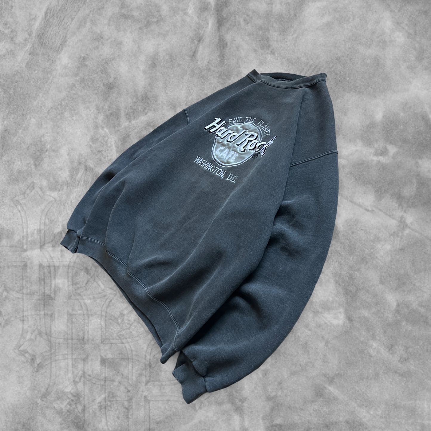 Faded Black Hard Rock Cafe Sweatshirt 1990s (L)
