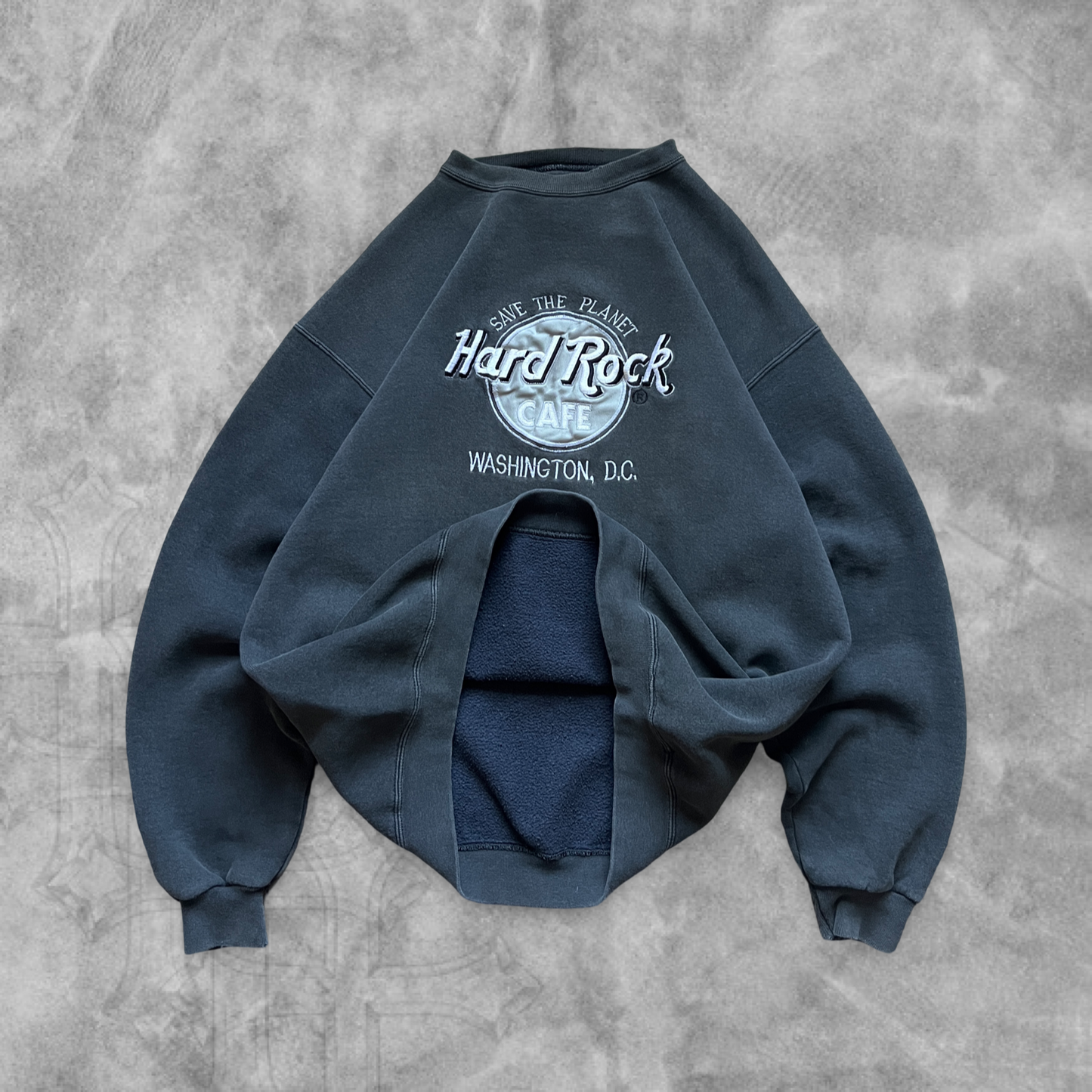 Faded Black Hard Rock Cafe Sweatshirt 1990s (L)
