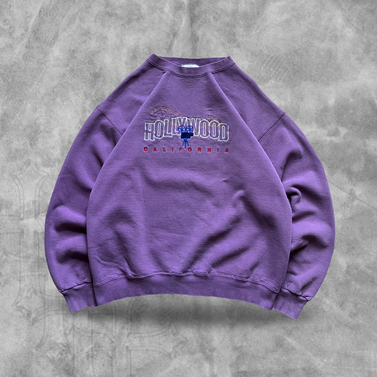 Lavender Purple Hollywood California Sweatshirt 1990s (M)