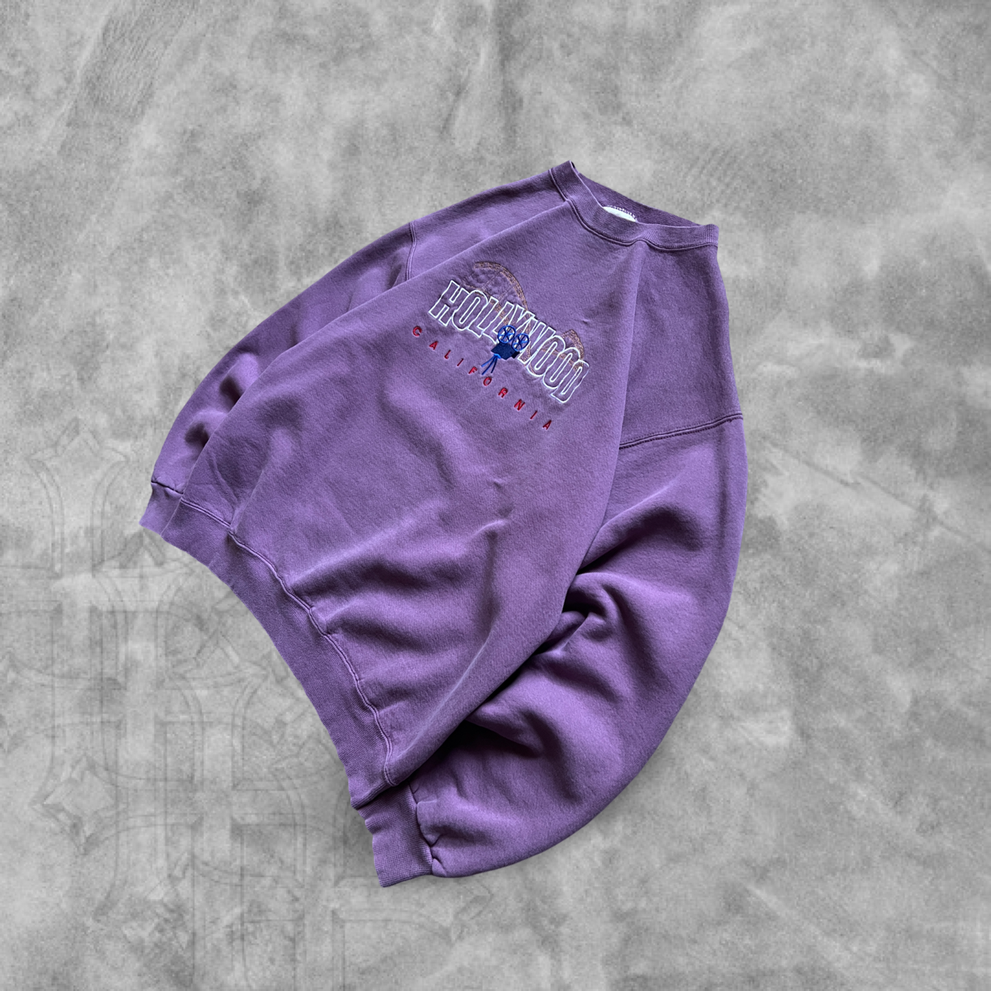 Lavender Purple Hollywood California Sweatshirt 1990s (M)