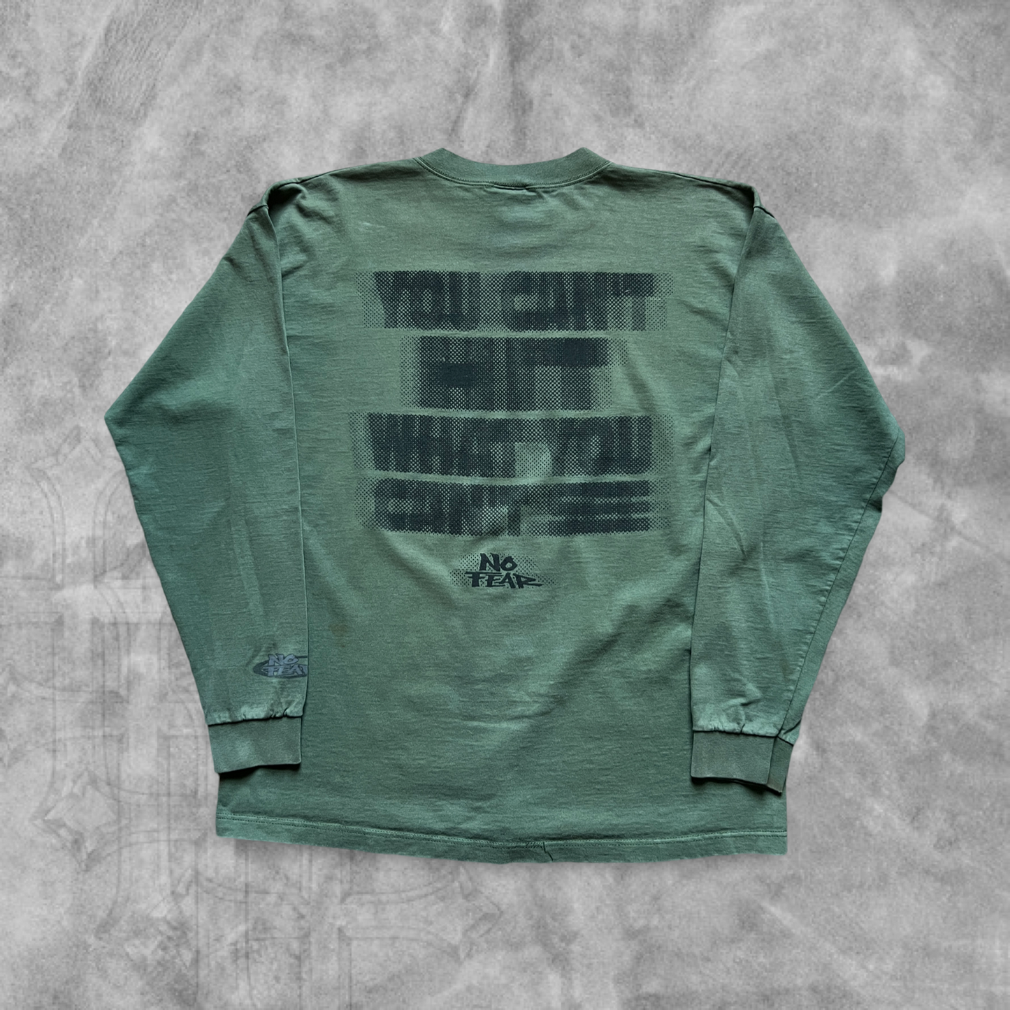 Olive Green No Fear Long Sleeve Shirt 1990s (L)