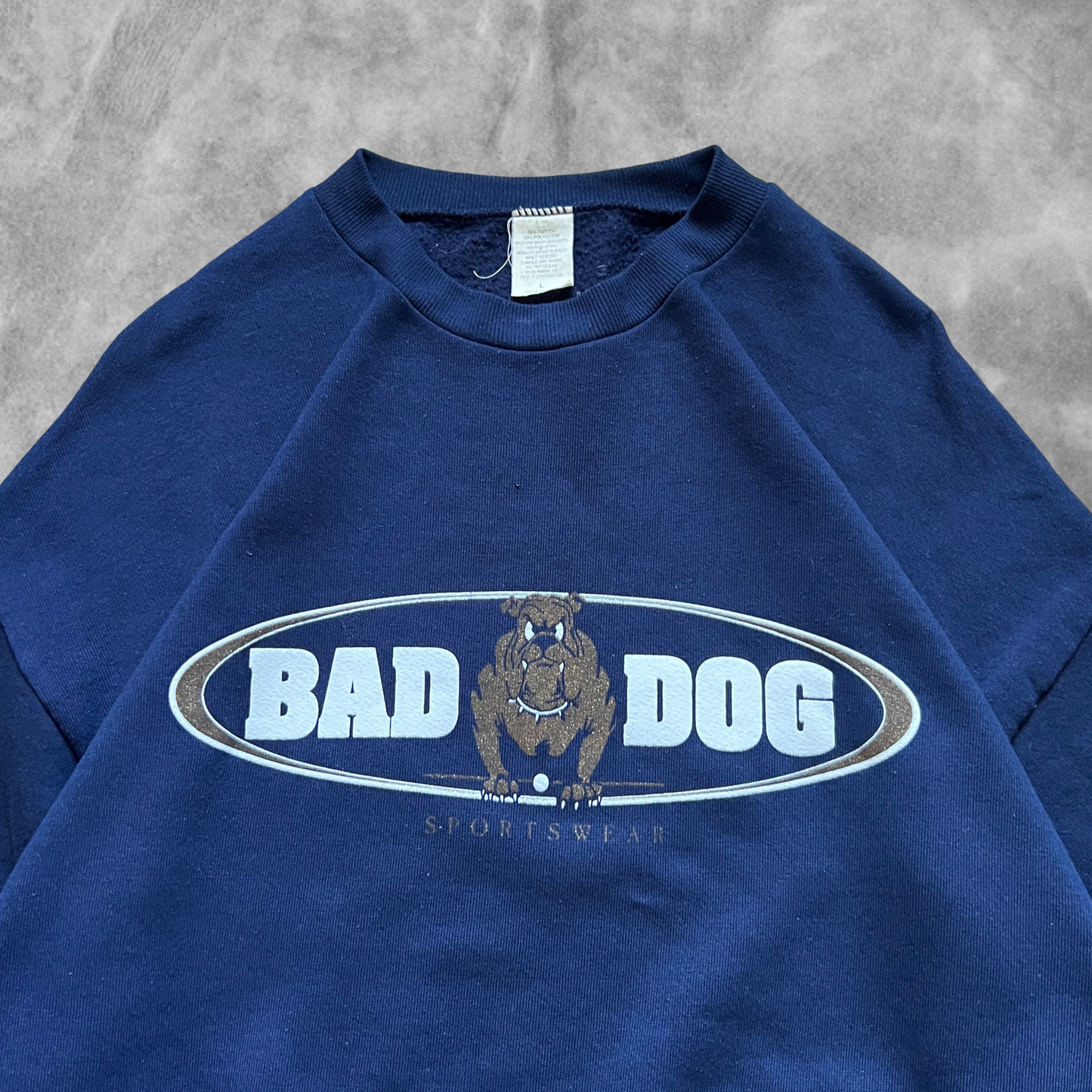 Navy Blue Bad Dog Sports Wear Sweatshirt 1990s (L)
