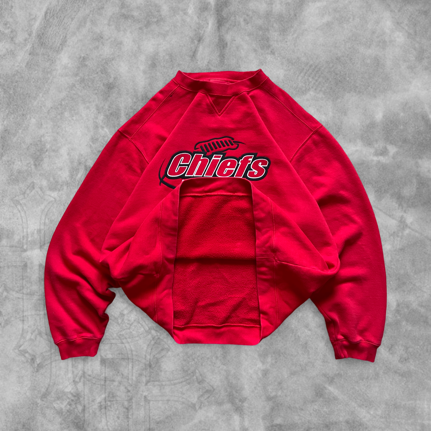 Cherry Red Kansas City Chiefs Reebok Sweatshirt 1990s (XL)