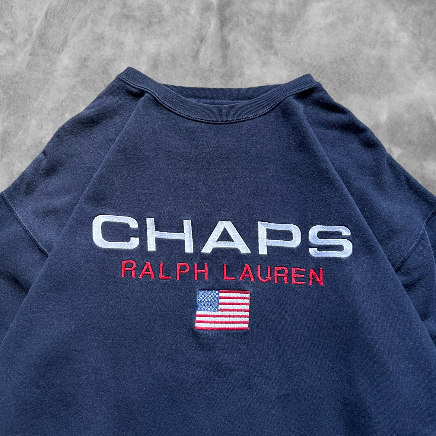 Navy Blue Chaps Ralph Lauren Sweatshirt 1990s (M)