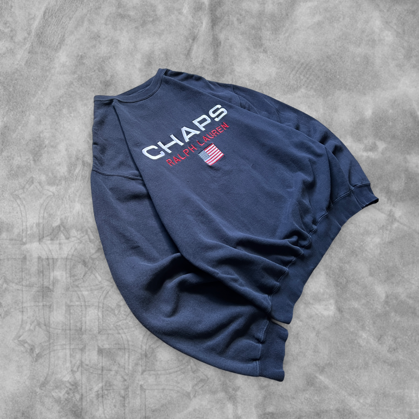 Navy Blue Chaps Ralph Lauren Sweatshirt 1990s (M)