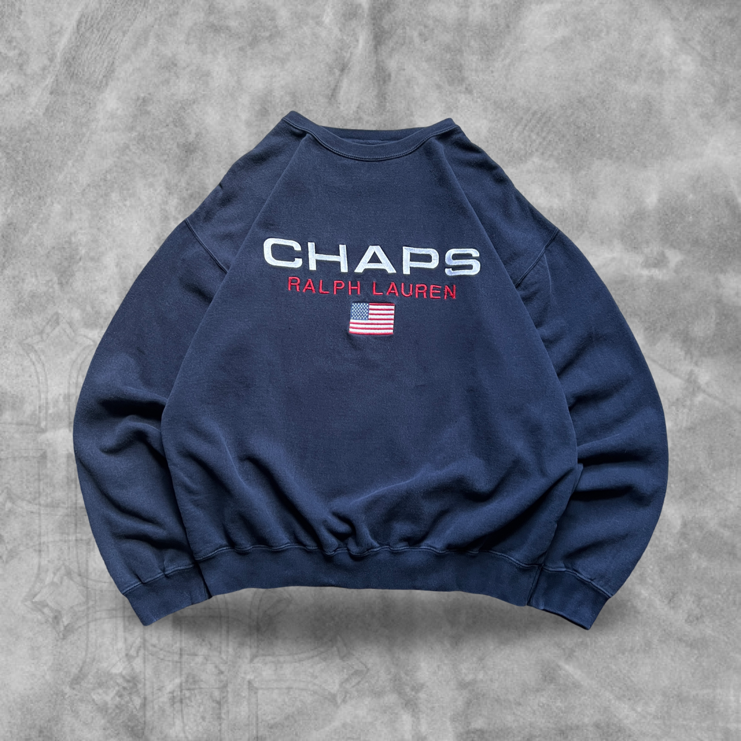Navy Blue Chaps Ralph Lauren Sweatshirt 1990s (M)