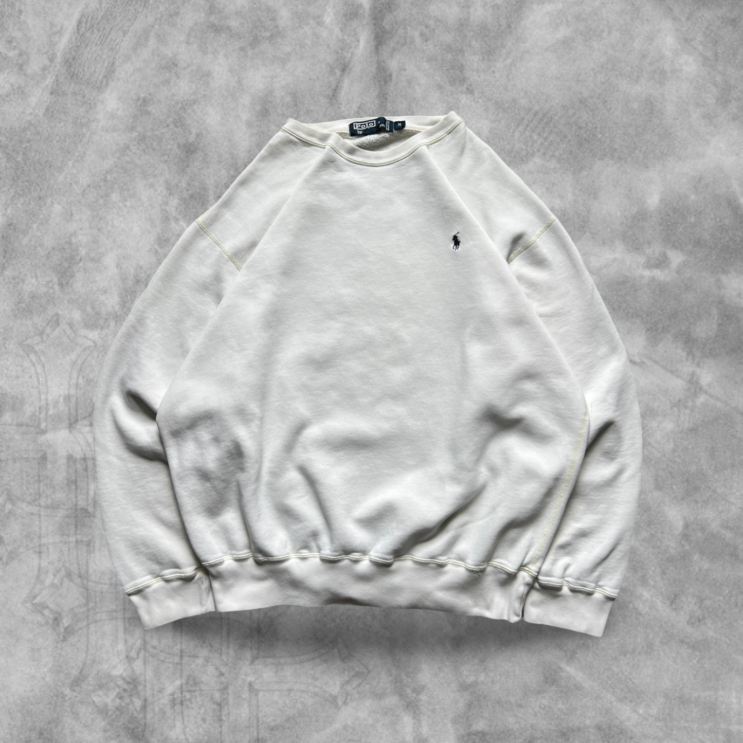 White Polo Ralph Lauren Sweatshirt 1990s (M)