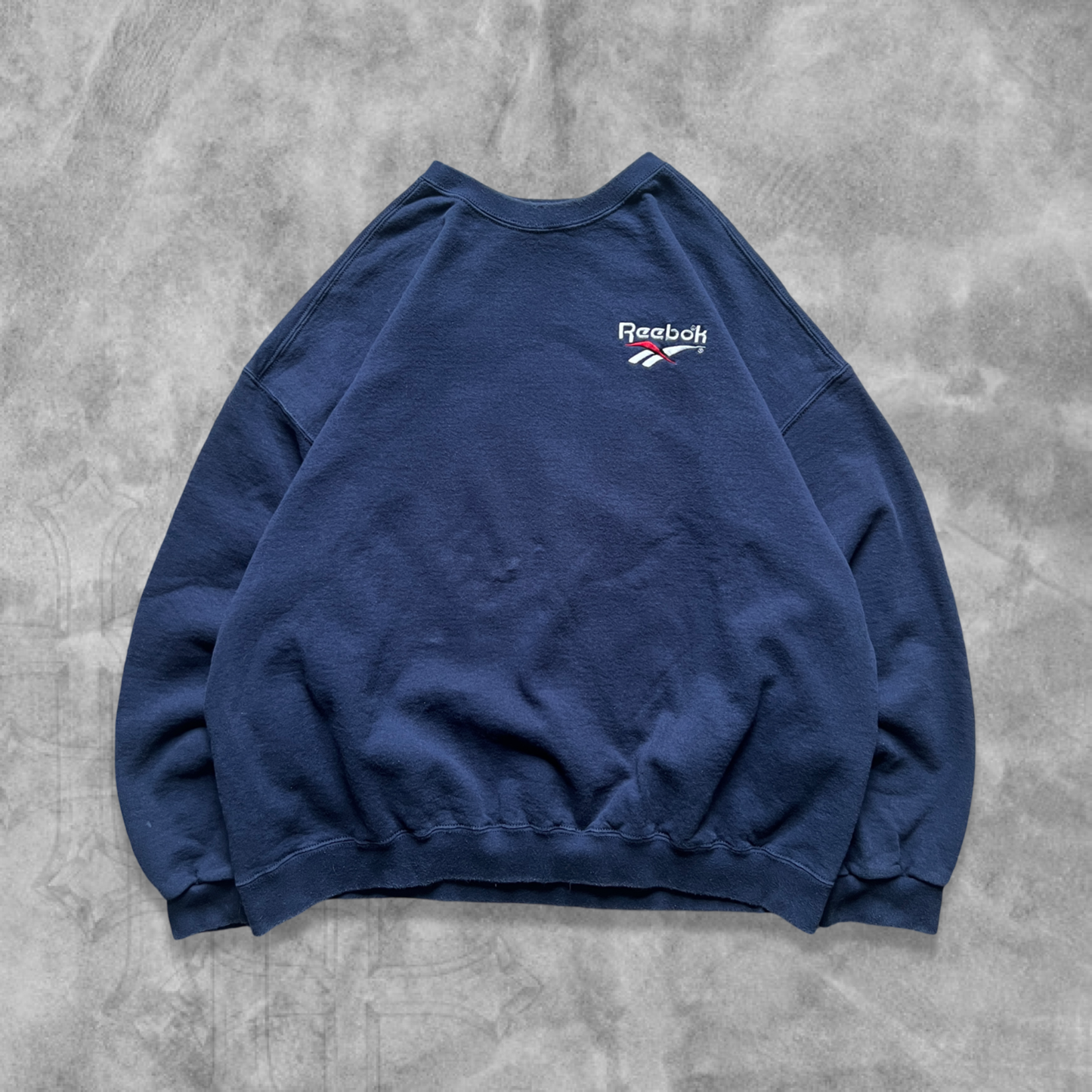 Navy Blue Reebok Sweatshirt 1990s (XL)