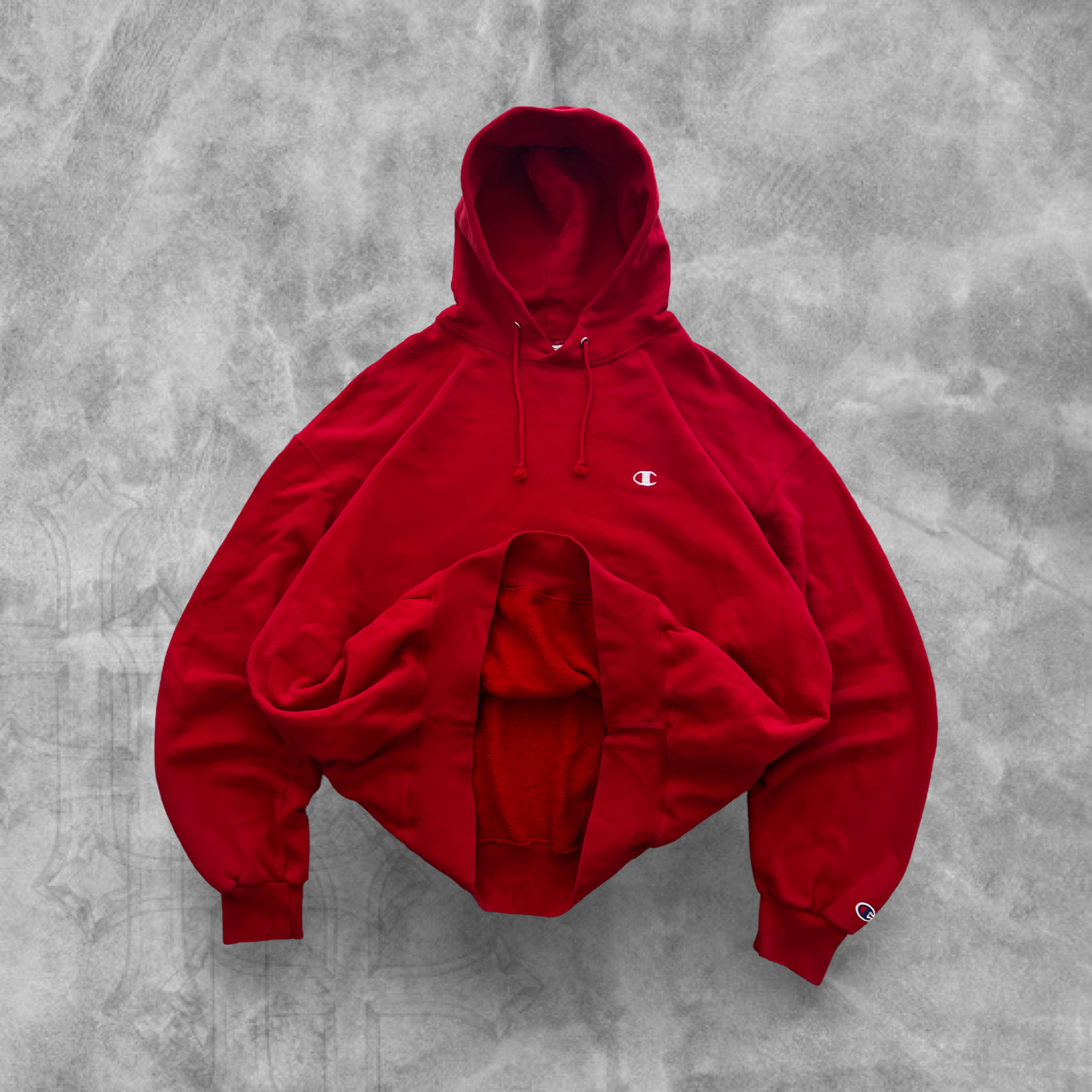 Cherry Red Champion Hoodie 1990s (XXL)