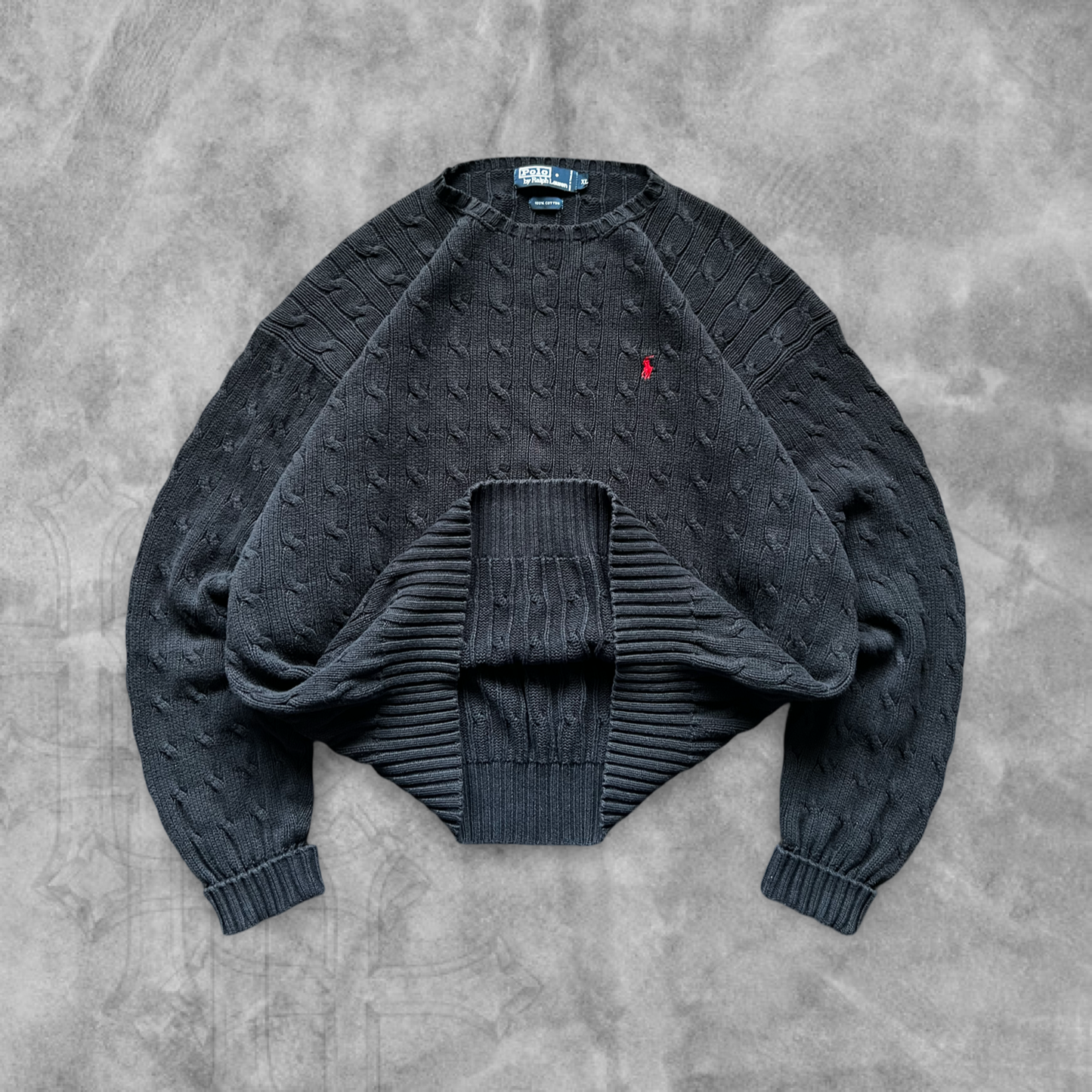 Black Polo Ralph Lauren Sweater 1990s (XL)