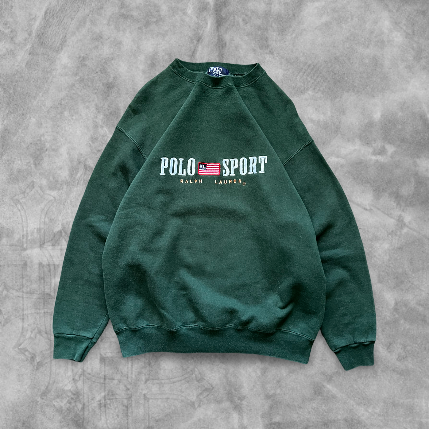 Forrest Green Polo Sport Boot Sweatshirt 1990s (L)