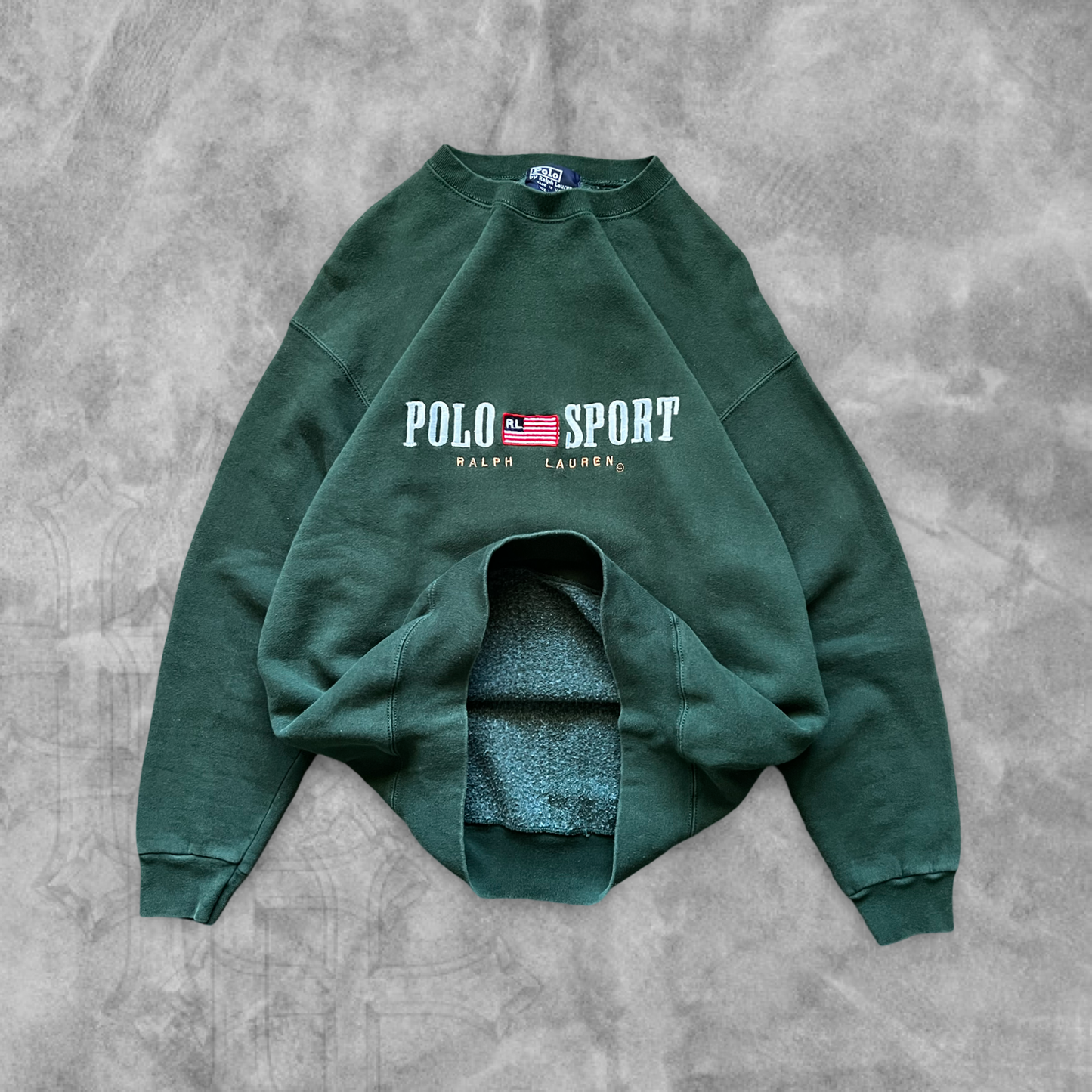 Forrest Green Polo Sport Boot Sweatshirt 1990s (L)