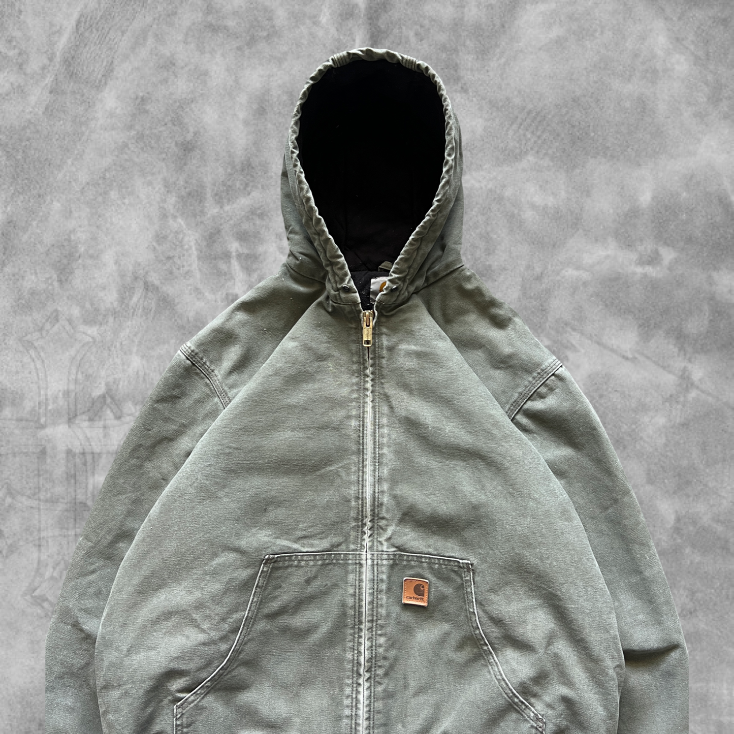 Olive Green Carhartt Hooded Jacket 2000s (L)