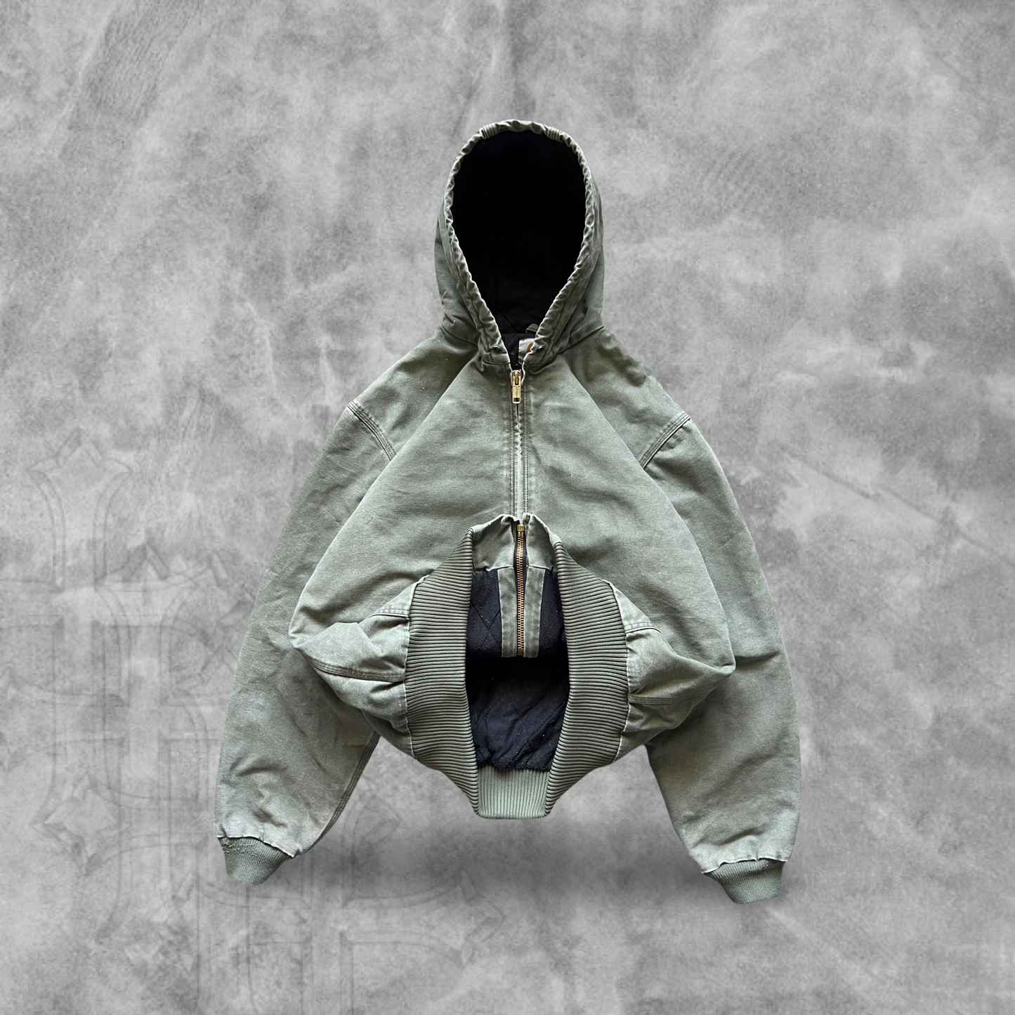 Olive Green Carhartt Hooded Jacket 2000s (L)