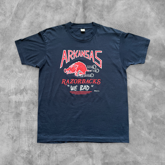 Black Arkansas Razorbacks “We Bad” Shirt 1980s (L)