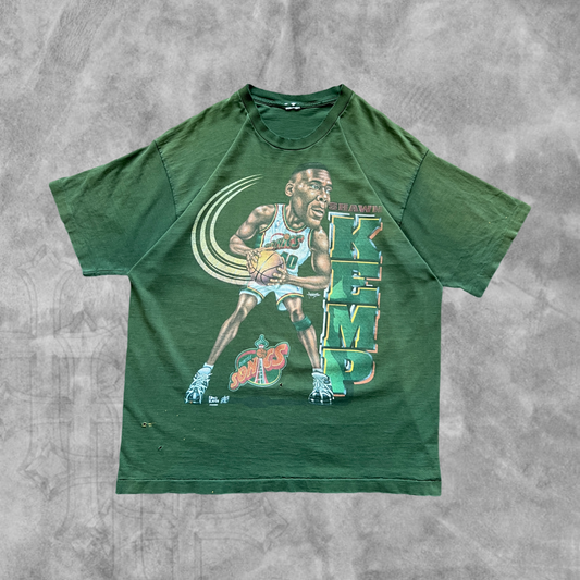 Faded Green Seattle Supersonic Shawn Kemp Shirt 1990s (XL)