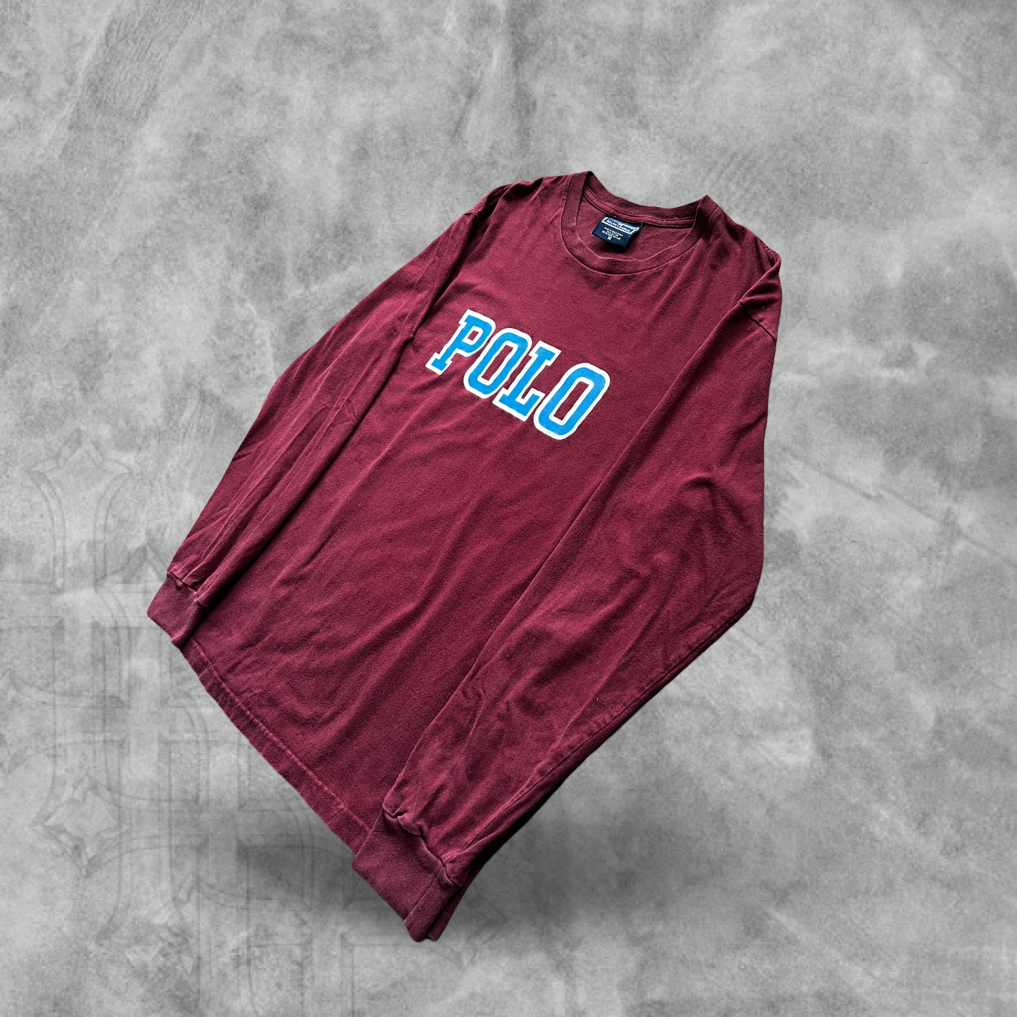 Maroon Polo Sport Long Sleeve Shirt 1990s (M)