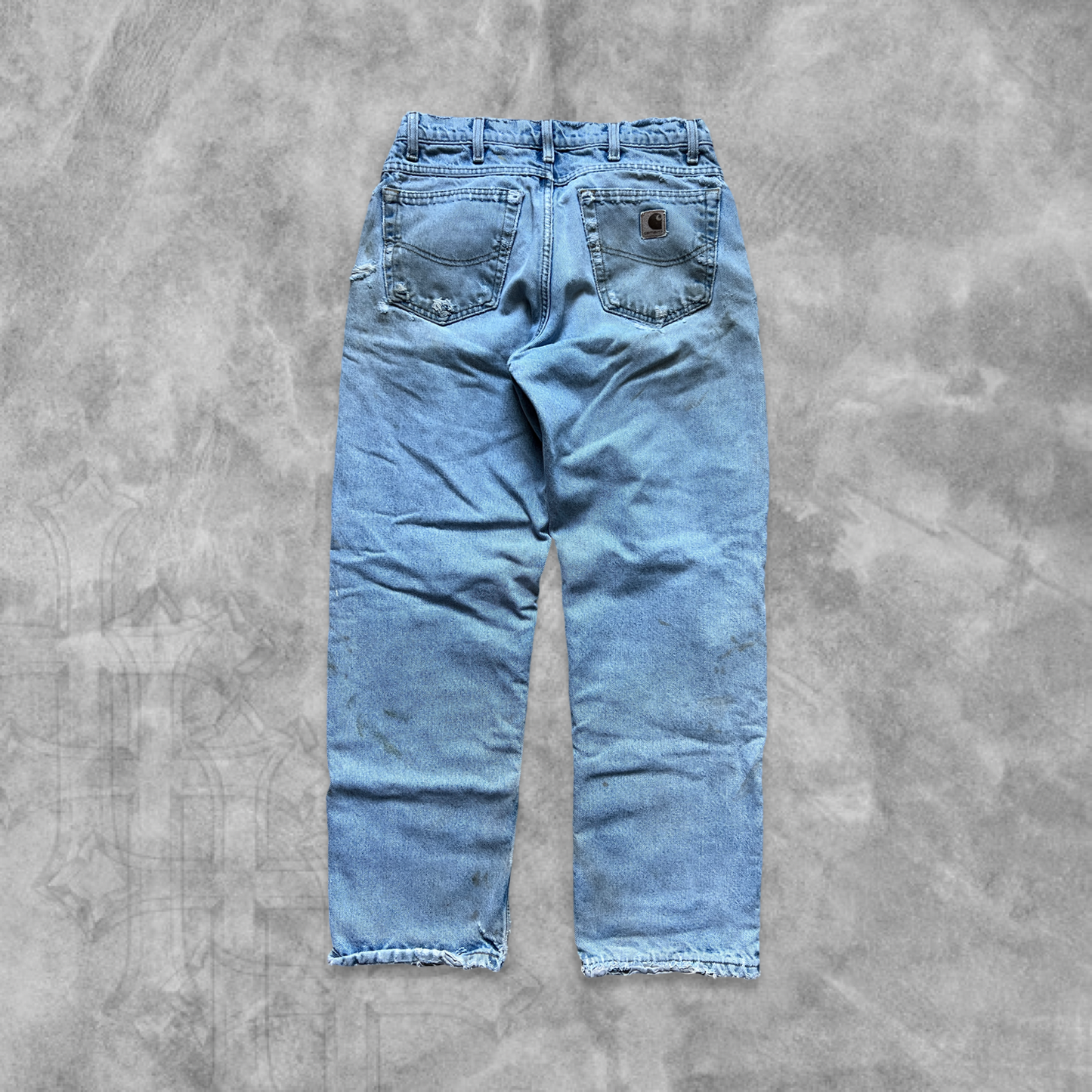 Thrashed Denim Carhartt Flannel Lined Jeans 1990s (32x30)