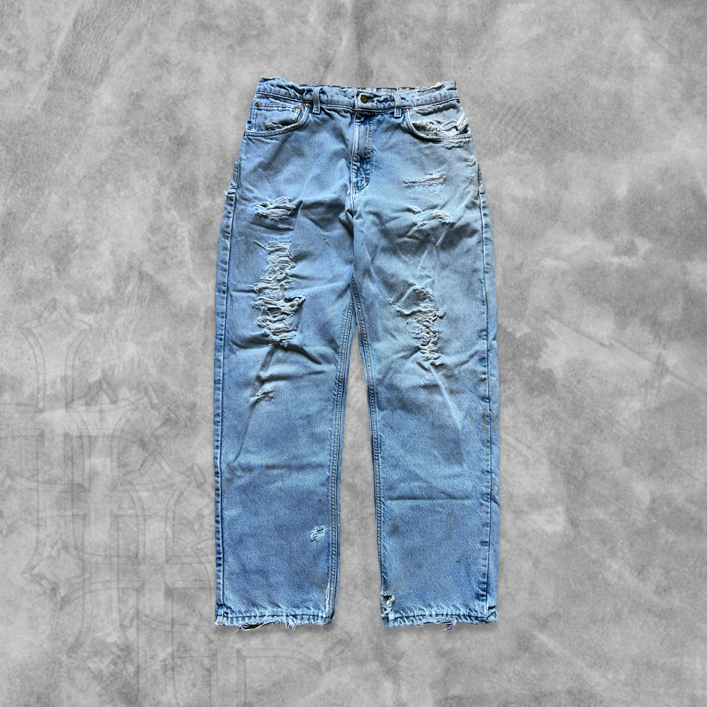 Thrashed Denim Carhartt Flannel Lined Jeans 1990s (32x30)