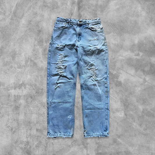 Thrashed Denim Carhartt Flannel Lined Jeans 1990s (32x30)