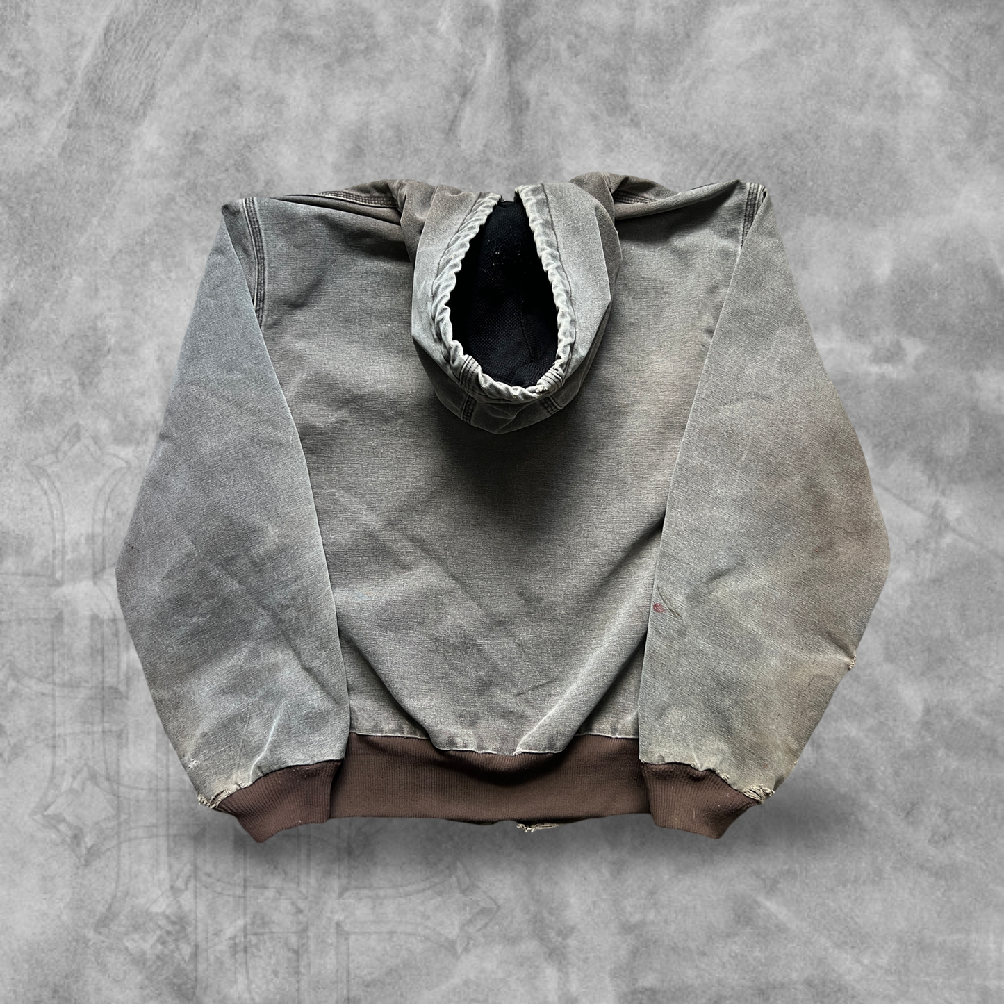 Faded Distressed Brown Carhartt Hooded Jacket 1990s (L)
