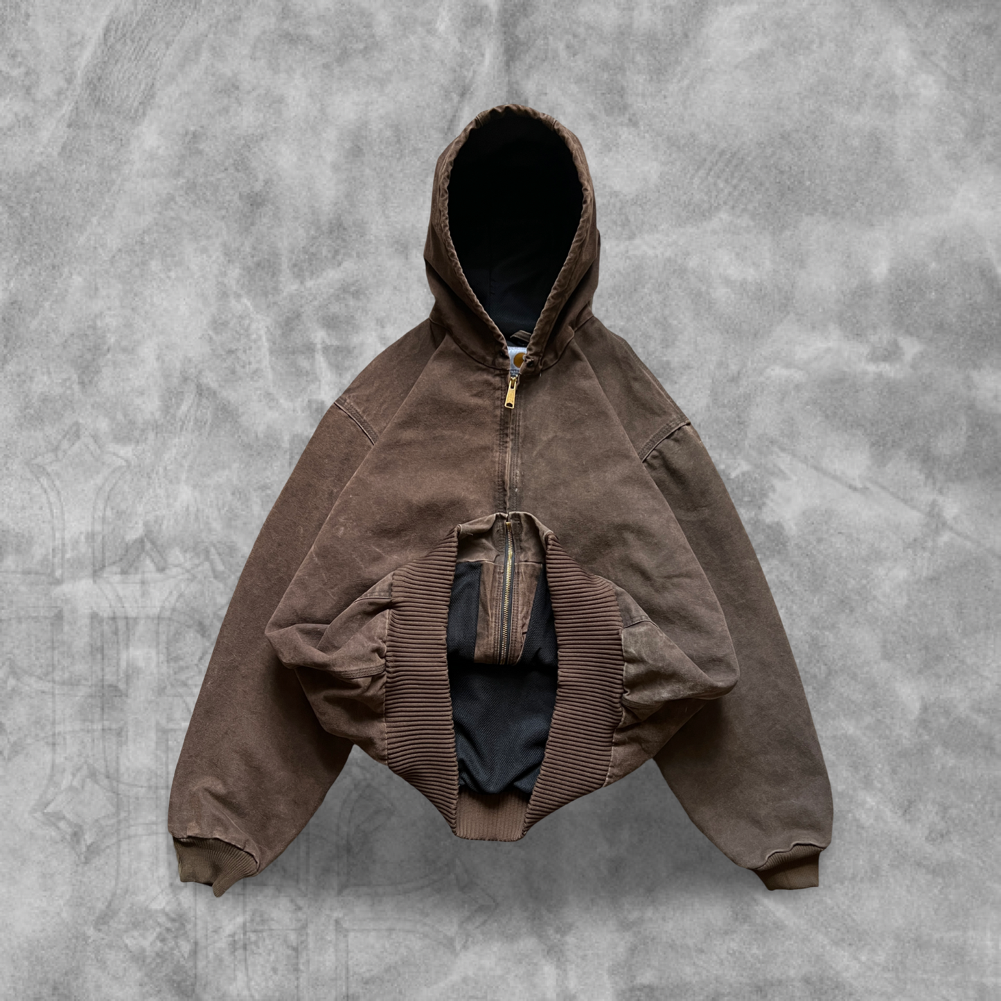 Mocha Brown Hooded Carhartt Jacket 2000s (XL)