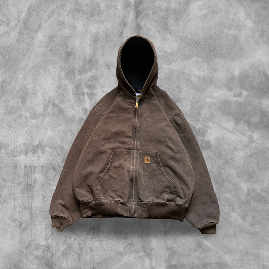 Mocha Brown Hooded Carhartt Jacket 2000s (XL)