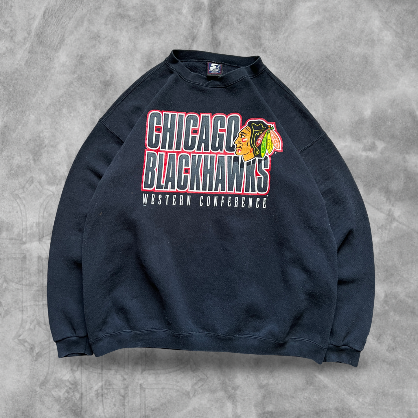 Black Chicago Blackhawks Starter Sweatshirt 1990s (XL)