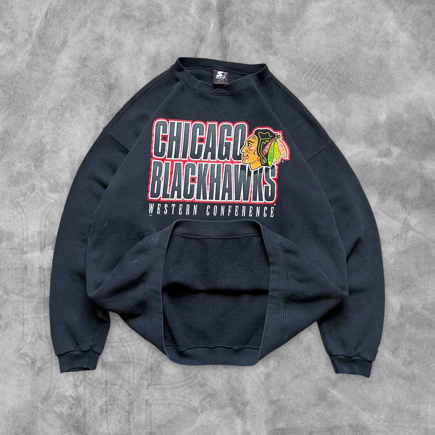 Black Chicago Blackhawks Starter Sweatshirt 1990s (XL)