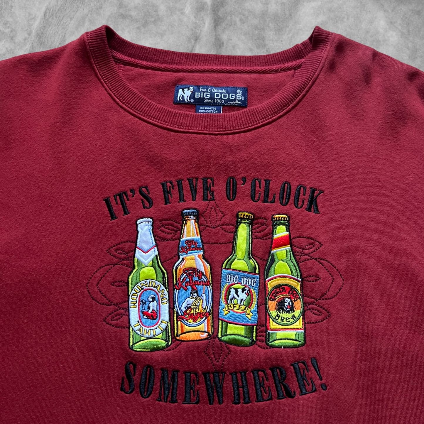 Maroon Big Dogs “5 O’clock Somewhere” Sweatshirt 1990s (XL)