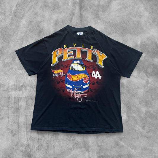 Black Kyle Petty Hot Wheels Shirt (XL) 1990s