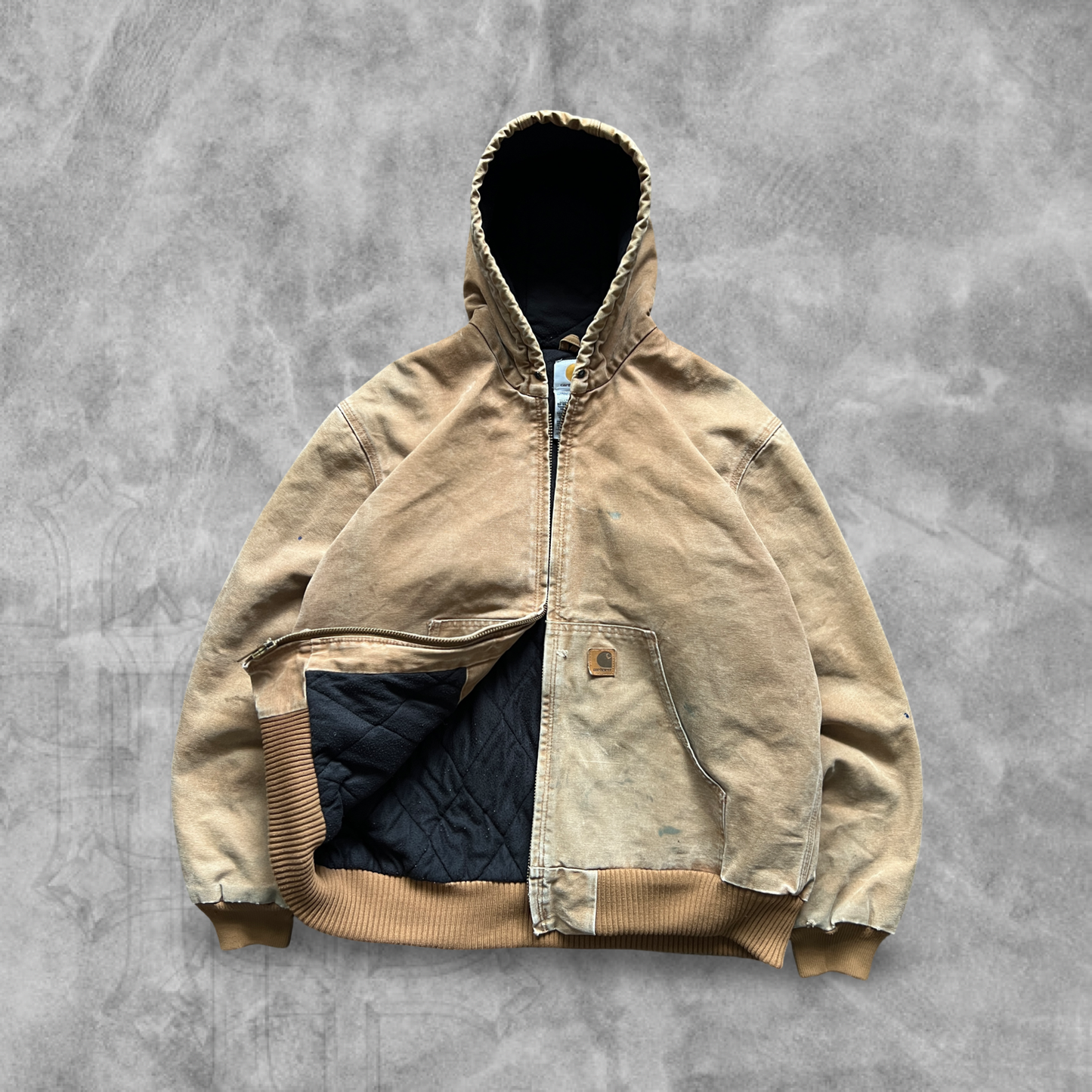 Camel Hooded Carhartt Jacket 2000s (L)