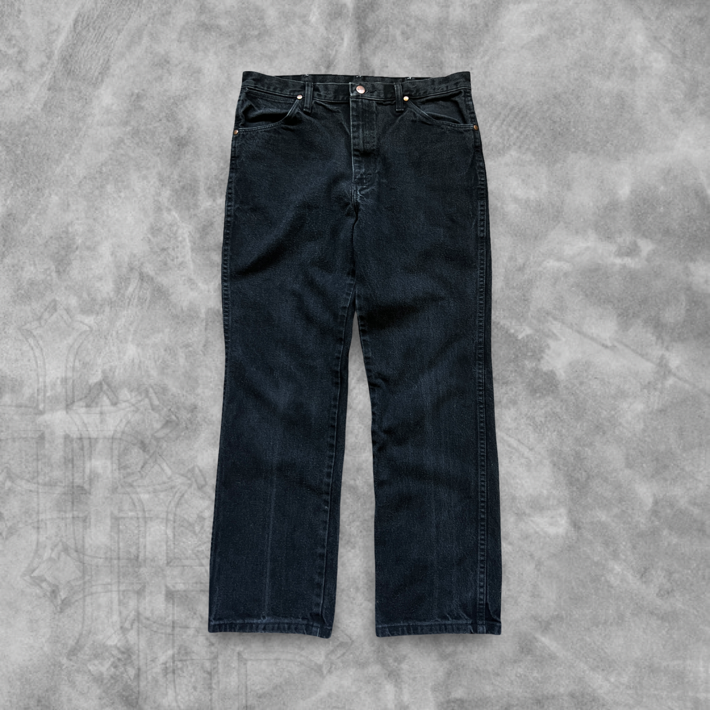 Black Denim Wrangler Work Jeans 1990s (34x30)